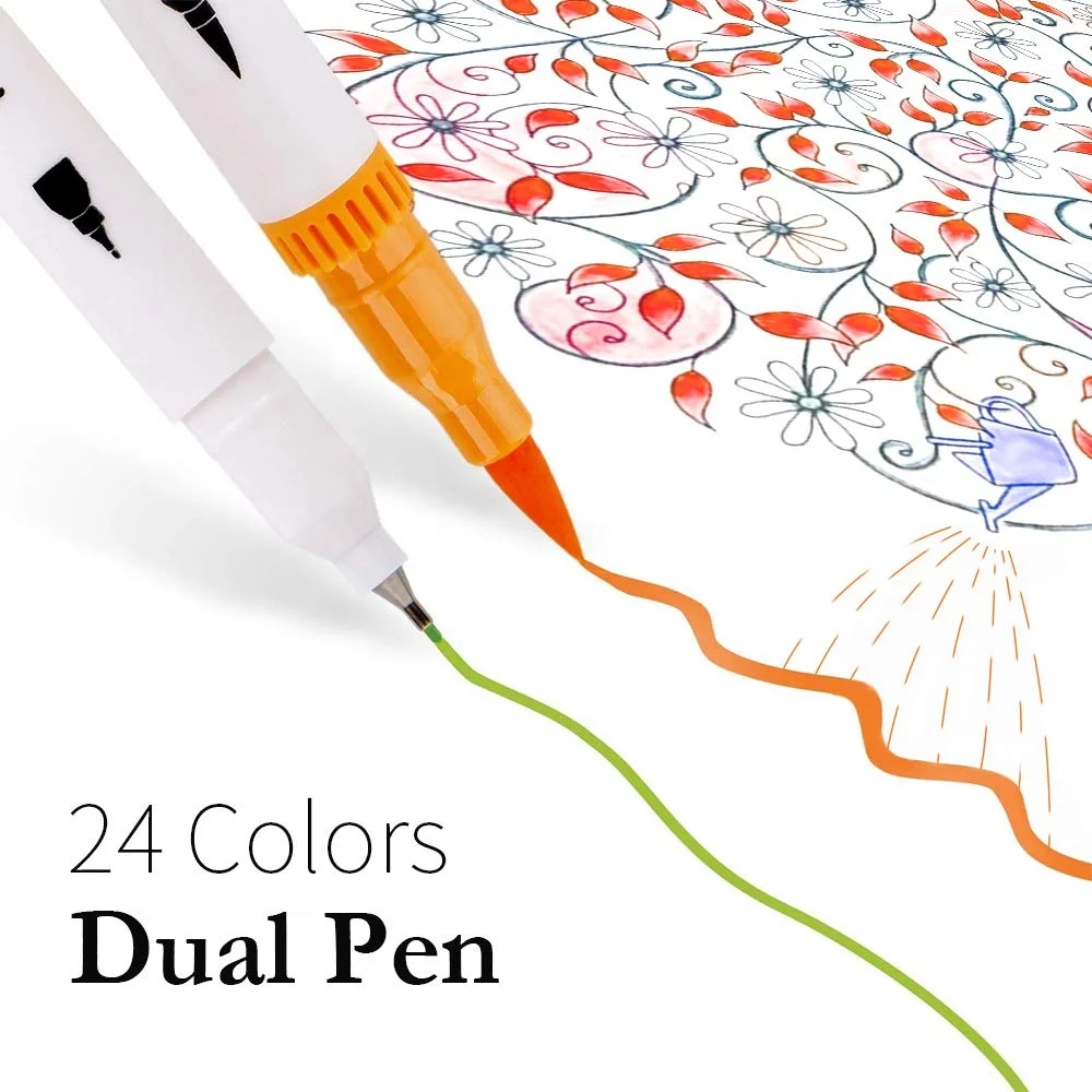 New Arrival Colorful Paint Brush Calligraphy Brush Marker Watercolor Brush Pen Set