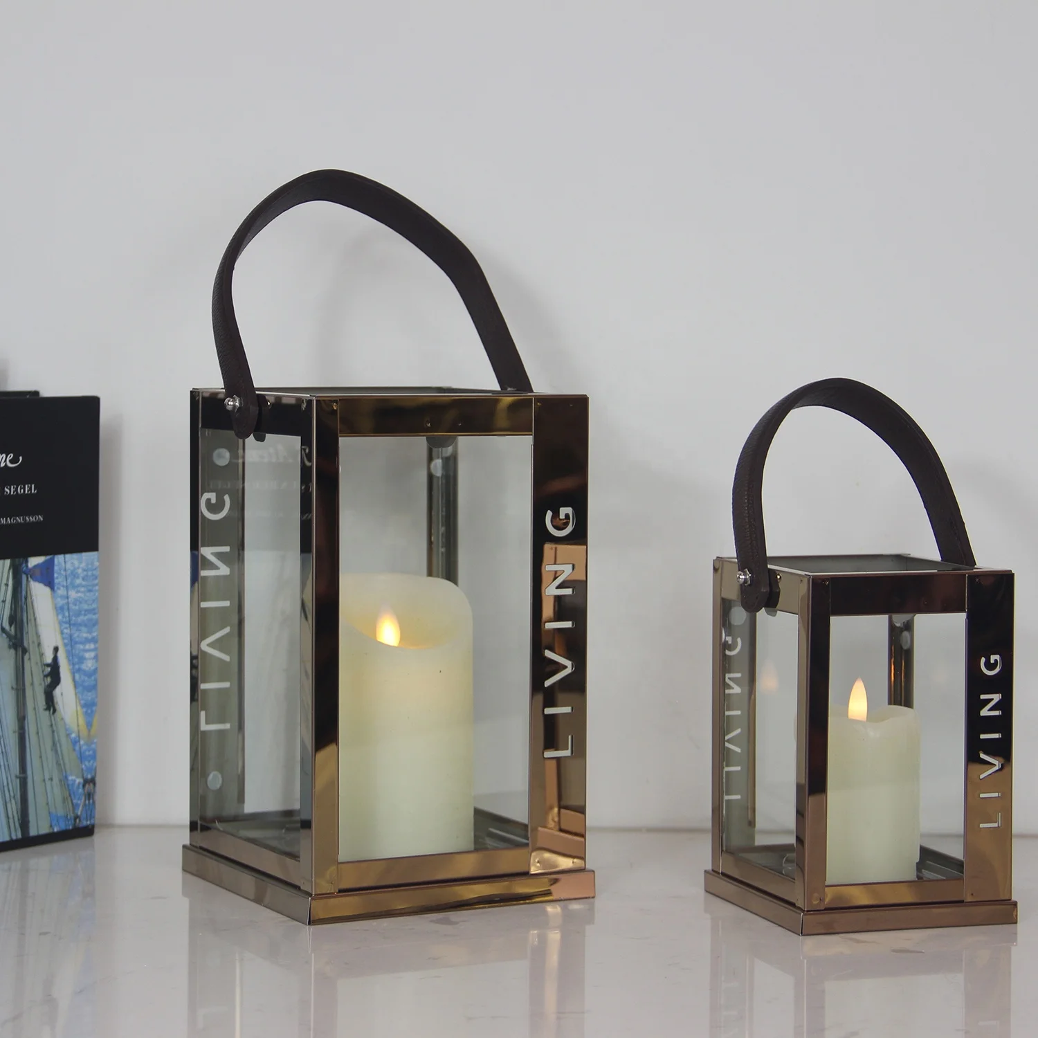 Wedding Decoration  High Quality  Polished Lanterns Metal For Centerpiece Stainless Steel Candle Lantern