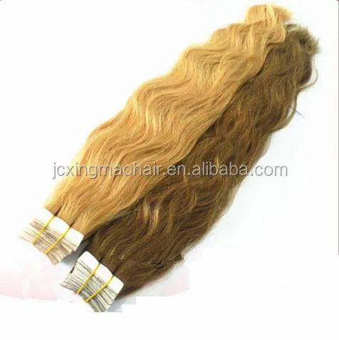 Wholesale Russian Human Tape Hair Extensions Double Drawn Single Drawn Virgin Remy Tape ins Hair