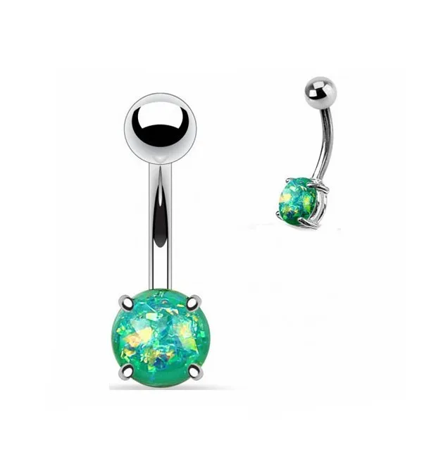 Best selling navel ring piercing surgical steel gem belly button ring wholesale