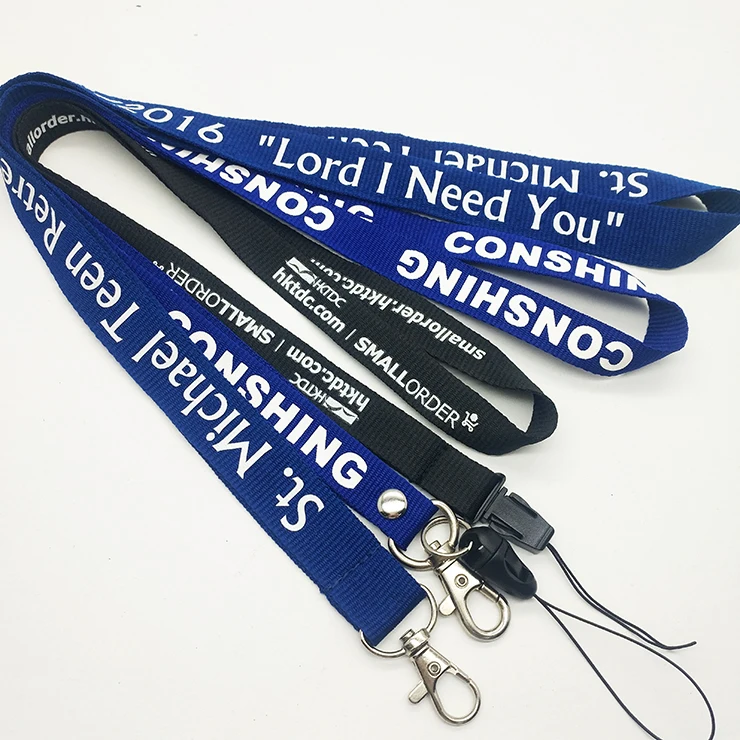 Fashion custom silicone printing neck strap lanyard