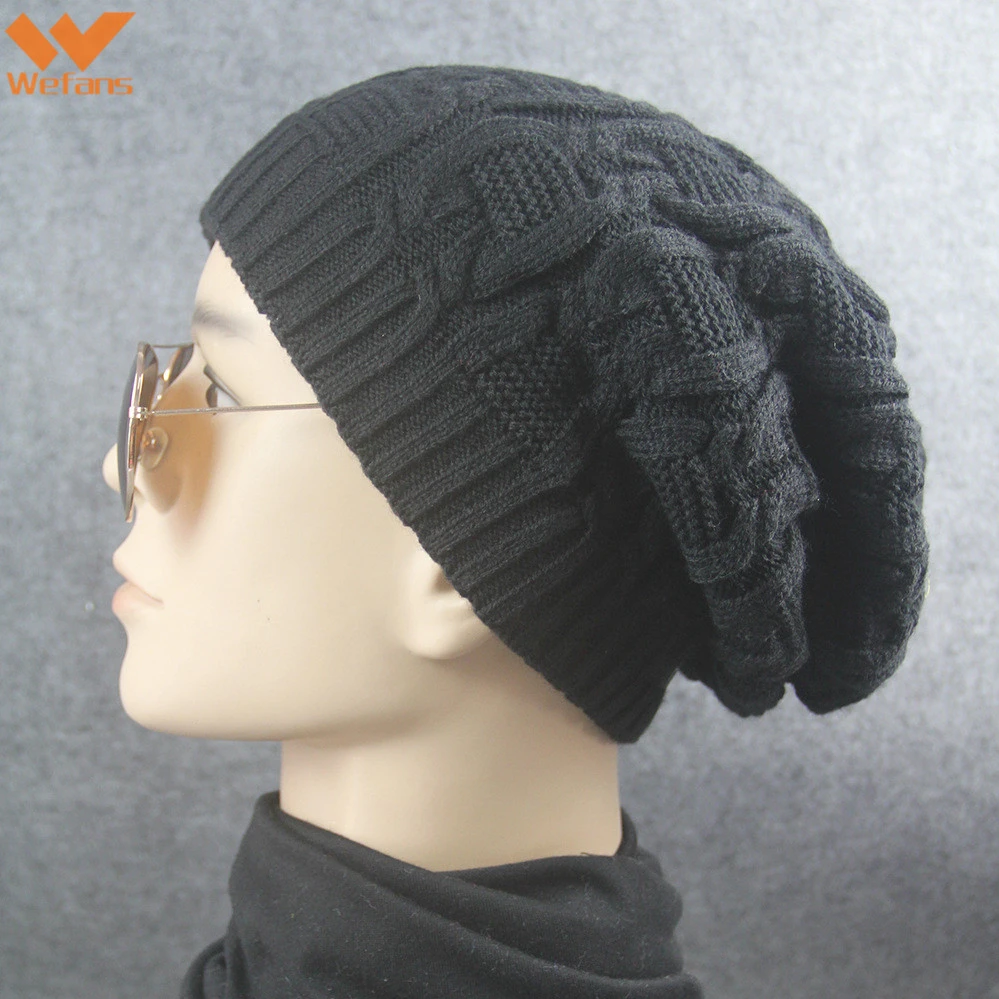 
Wefans Autumn and winter new explosion models big twist hat knit hat ebay couple neutral man wool hat for women 