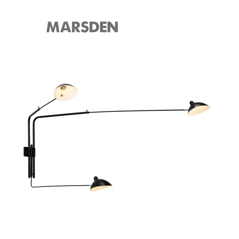 MARSDEN G9 long arms vintage black modern fashion decorative home hotel restaurant indoor led wall lamps