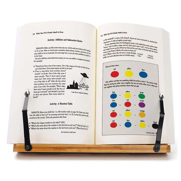 Personalized Customization Bamboo Wooden  Reading Stand Adjustable Book Reading Stand