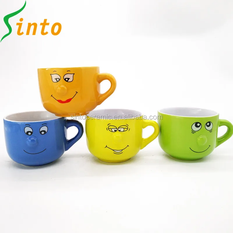 Wholesale cheap bulk fancy large jumbo 3D cute soup mugs