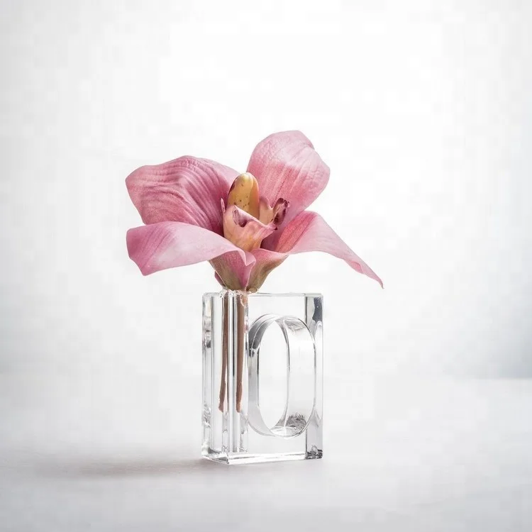 Home Decor Plain Square Clear Acrylic Napkin Ring with Bud Vase