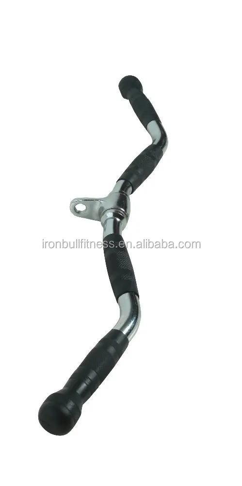 
Gym Equipment Deluxe Revolving Curl Bar with Rubber Handgrips 