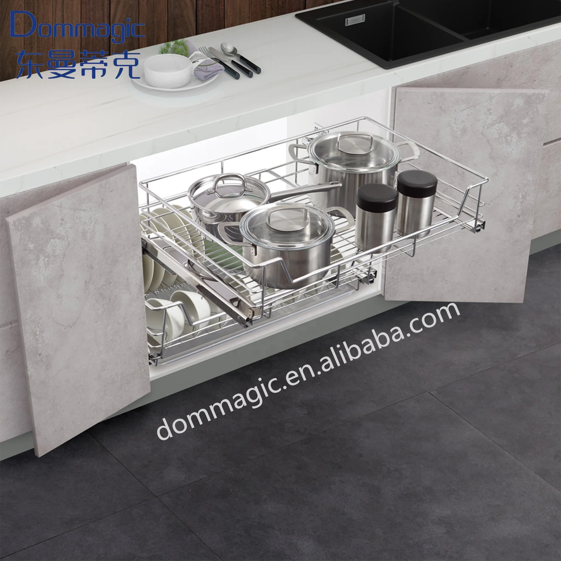 Dommagic Kitchen Cabinets Drawer Basket