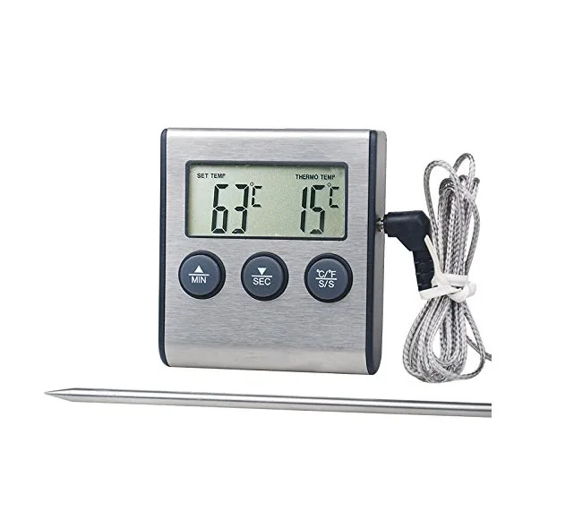 Digital Alarm Oven Thermometer for Grill and Cooking BBQ Longer Probe For High Temperature range