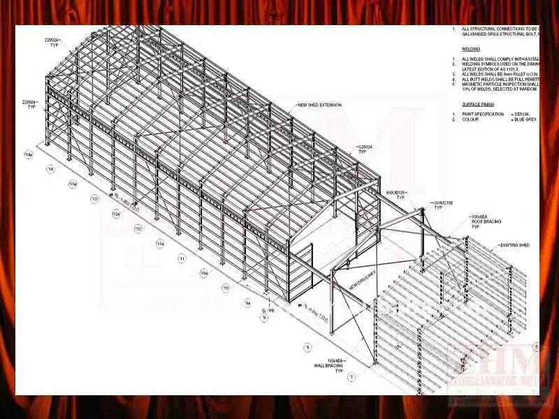 Pre-engineered Steel Structure Shed 3D Drawing Design