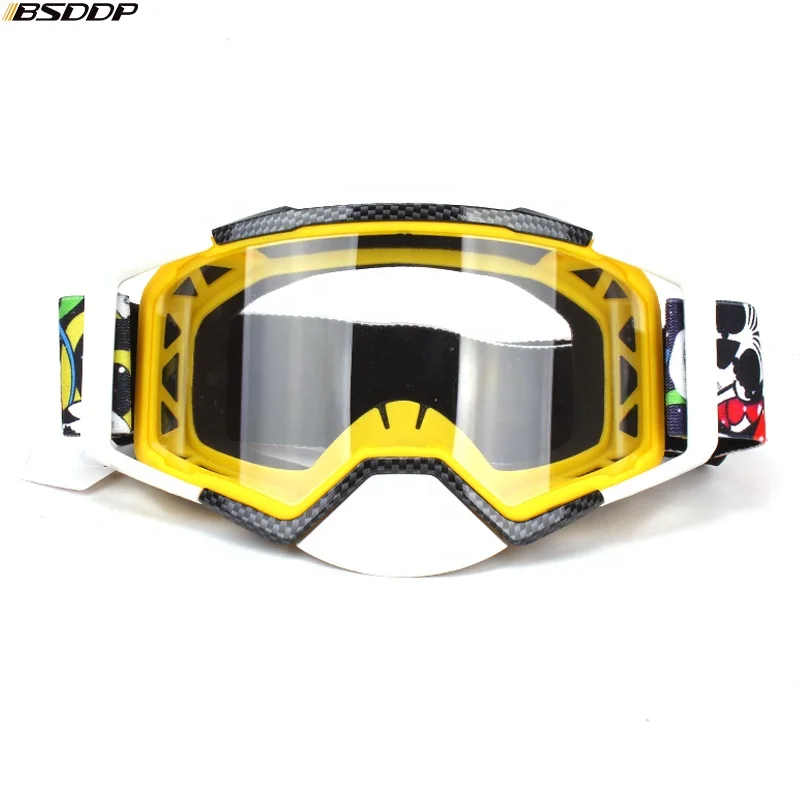 
Motor Motorcycle Ski Goggles Layers Anti UV Motocross Off-Road helmet Mask Glasses Bike Skiing Lens men women Black White Red 