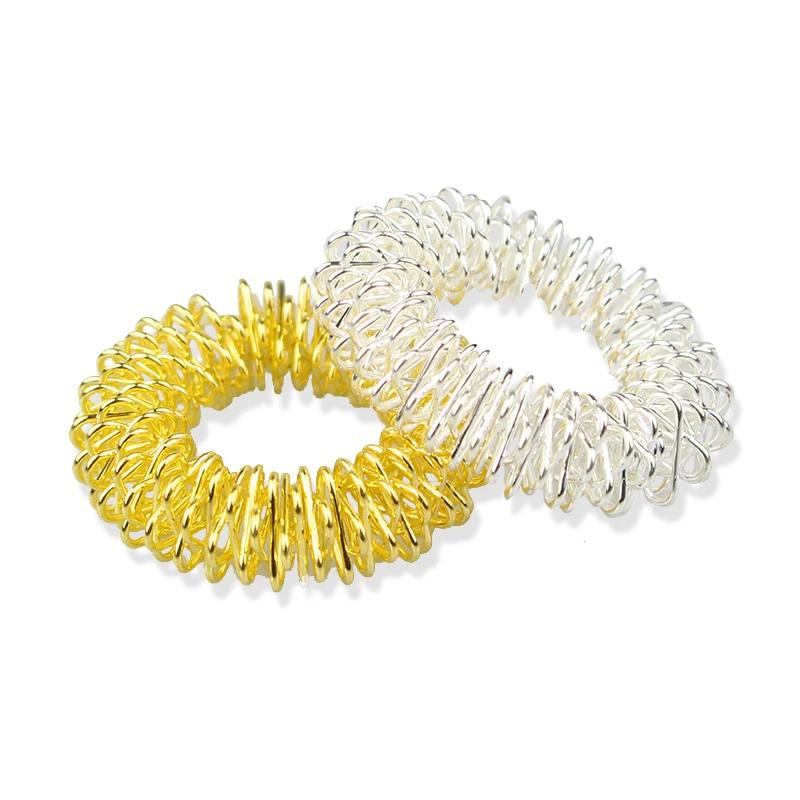 Silver Body Massage Supplies Relaxation Stainless Steel Wrist Hand Massager Ring Acupuncture Bracelet Health Care