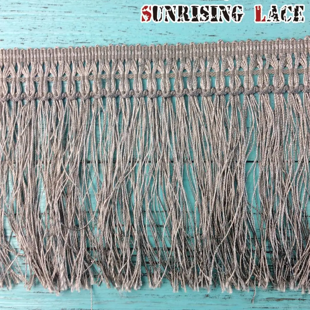 Long Rayon Silk Fabric Cut Trim Lace Chainette Fringe