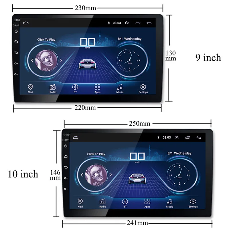 Универсальный автомобильный стереопроигрыватель HINZ android 9 1 10 дюйма HD full touch screen 1024*600 2 din автомобильная магнитола для