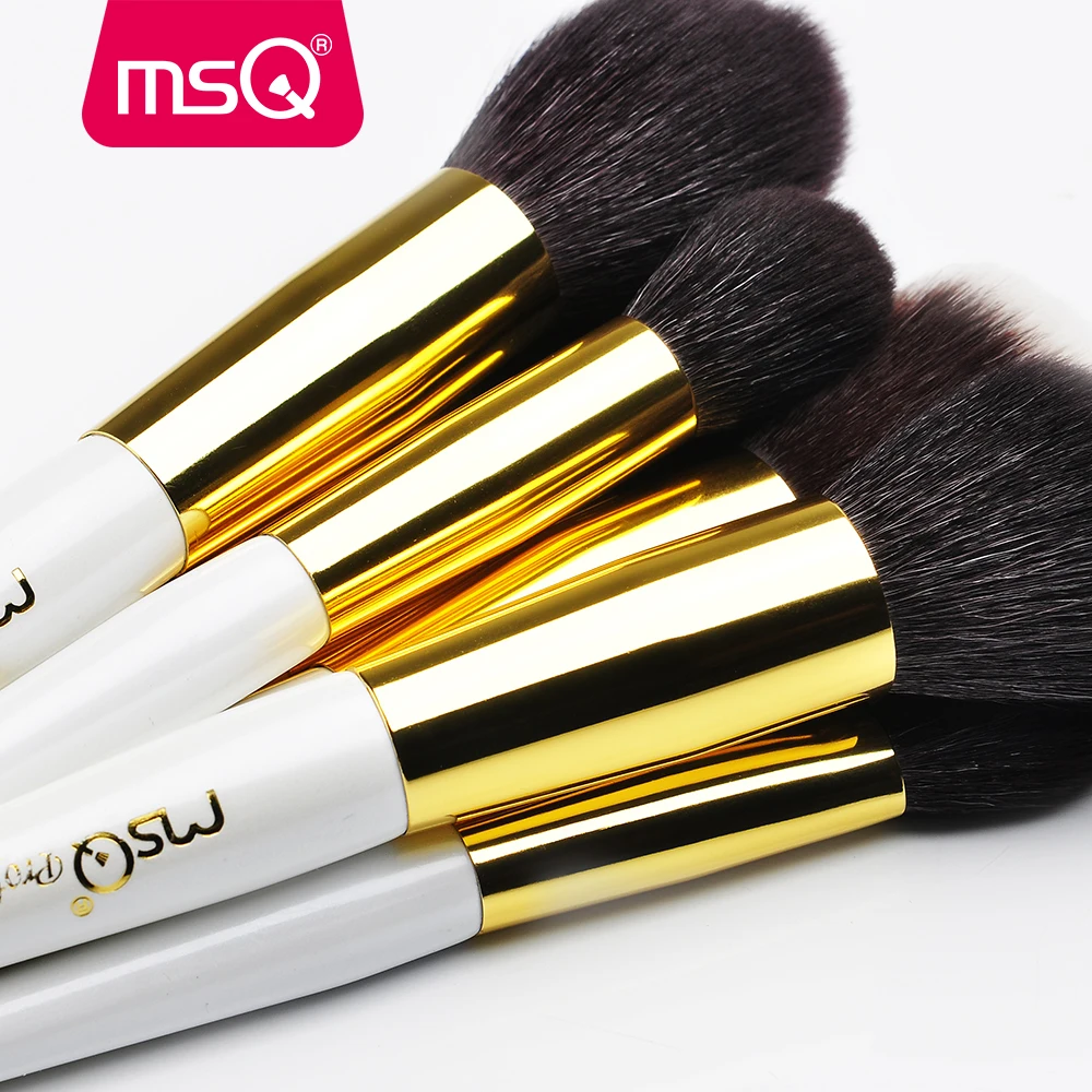 MSQ 18pcs new style white make up brush set with goat hair professional makeup brushes
