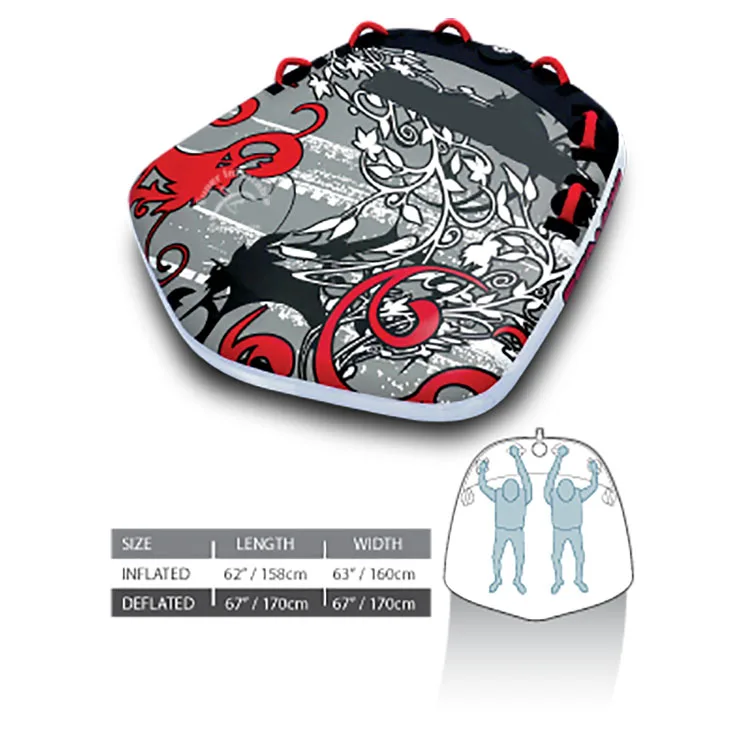 Watersport 2 Riders PVC Best Inflatable Water Ski Towable Deck Tube Board For Boating