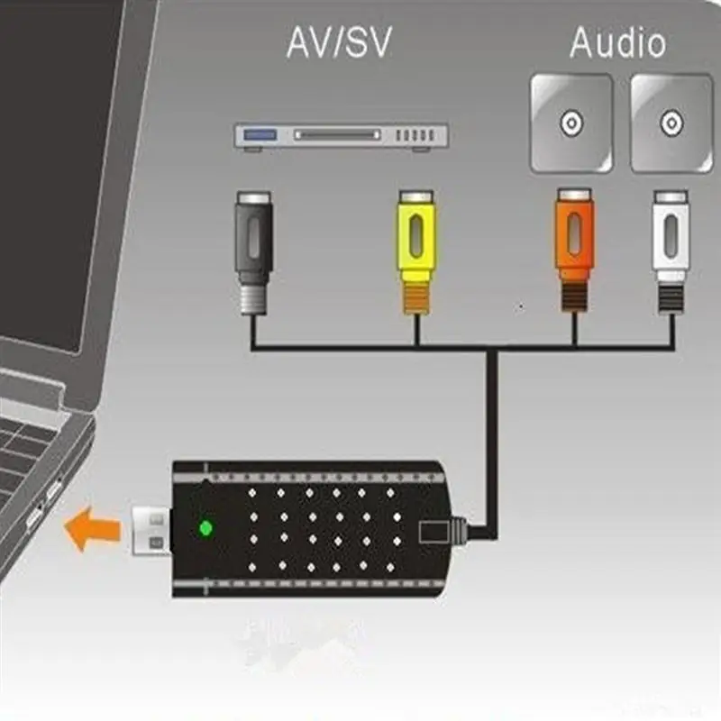 USB 2.0 Video Capture Card Video Audio Converter TV DVD VHS Audio Capture Adapter Card TV Video DVR Free Shipping