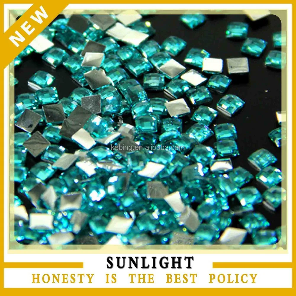 
Flat back square acrylic rhinestone, Square acrylic stone 