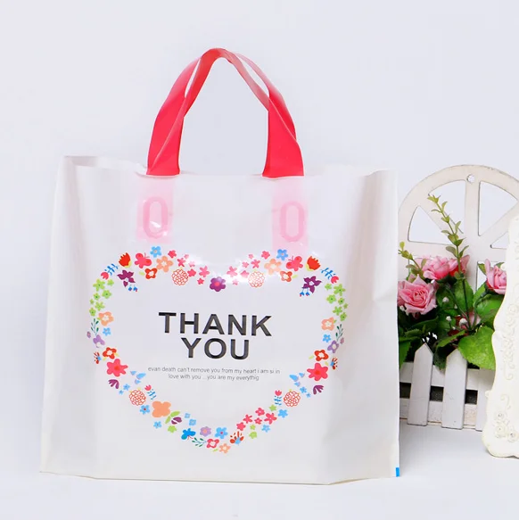 Shopping Poly Bags Hdpe Plastic Custom Made PE Hand Length Handle Customized Recyclable Accept,accept Chunmei Flexo Printing