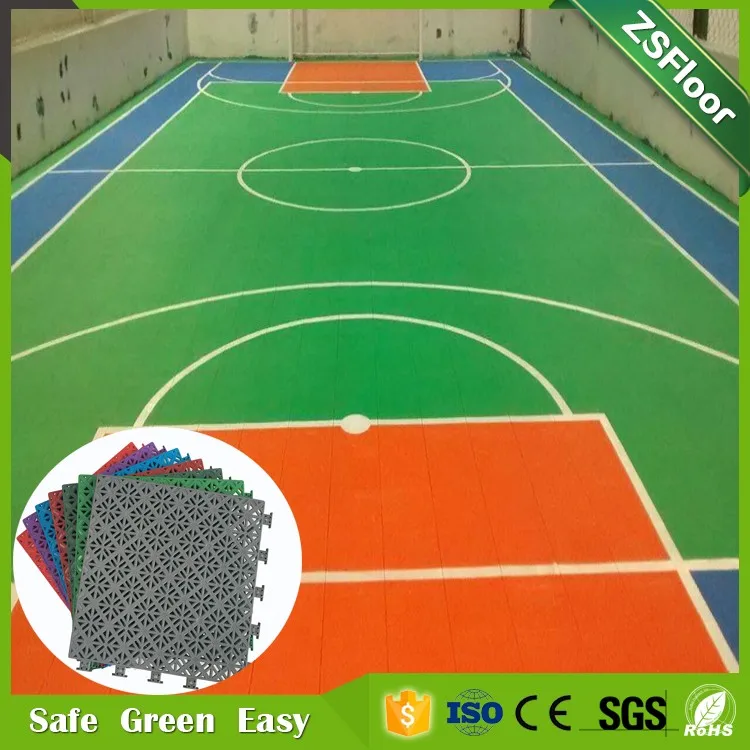 interlocking composite deck tiles futsal court plastic flooring