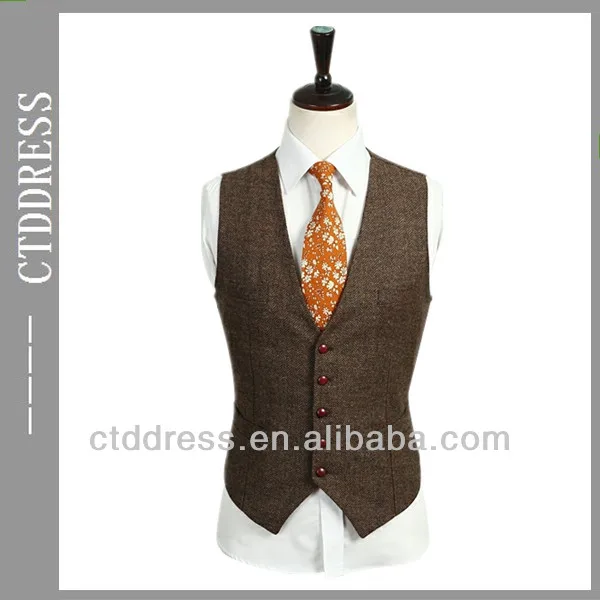 
 Темно-коричневый мужской модный Повседневный жилет  