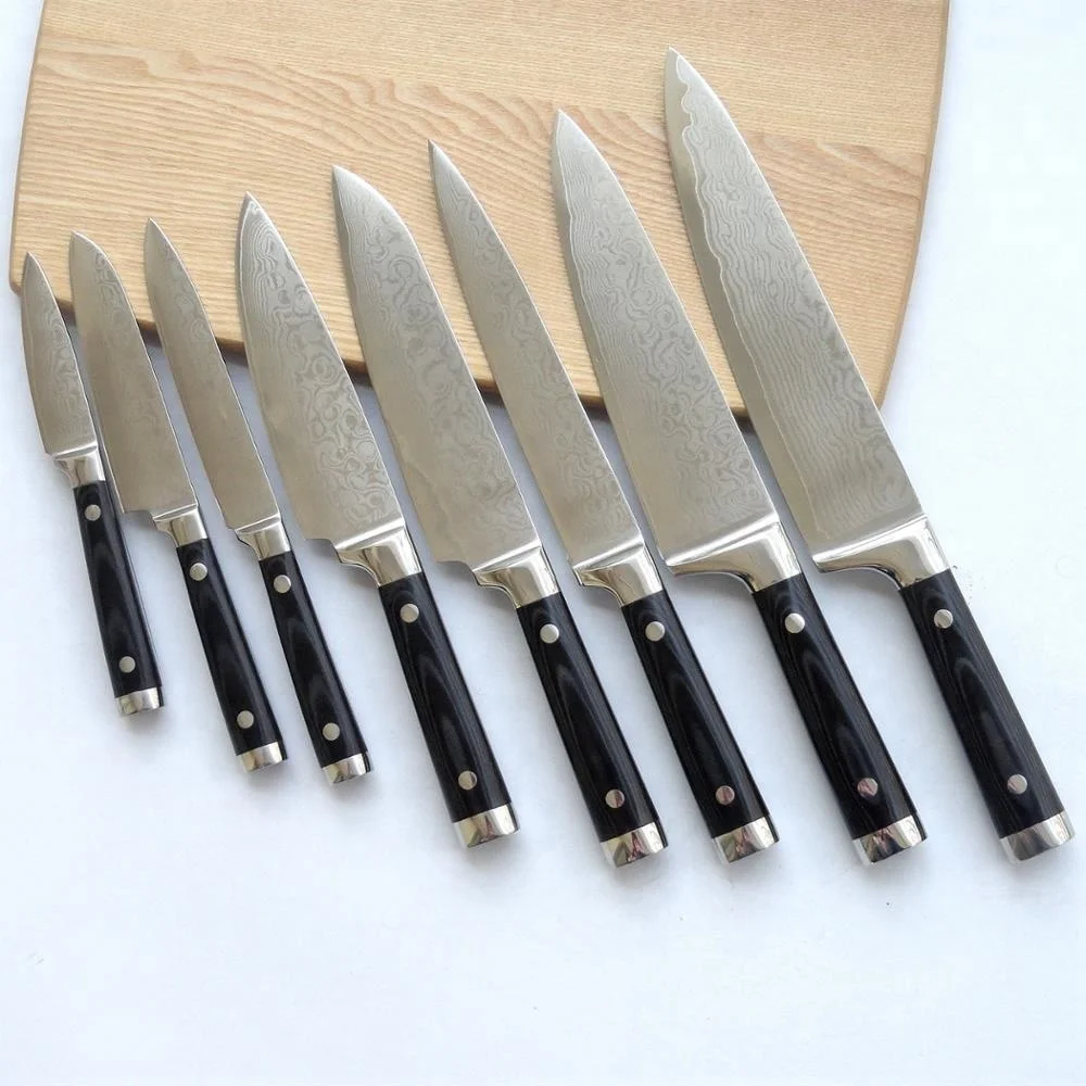 
Japanese 67 Layer VG-10 Forged Damascus Steel Chef knife Set 