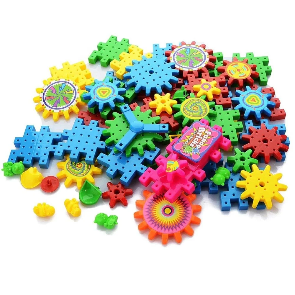 81PCS Electric Building Blocks Set Rotating Gear Electric Building Blocks Set Educational Toy For Boys And Girls Ages 3 And Up