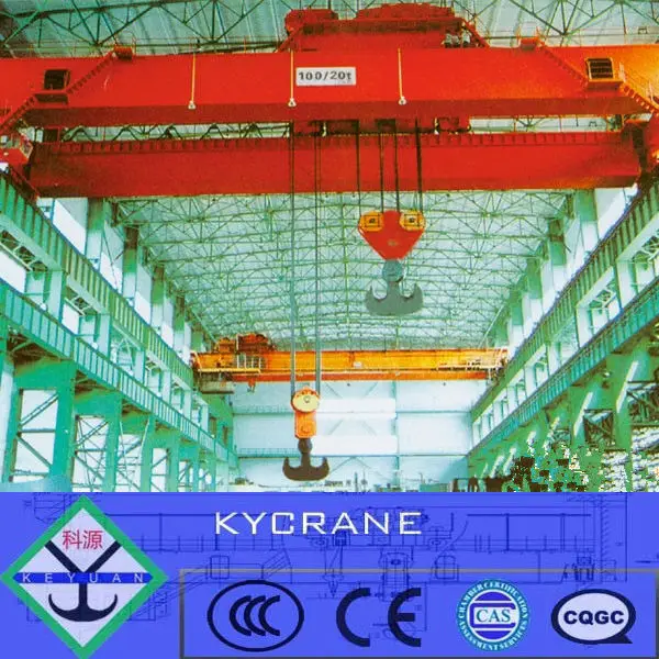QD electric motor mobile Bridge Crane with winch and trolley 100/20 ton