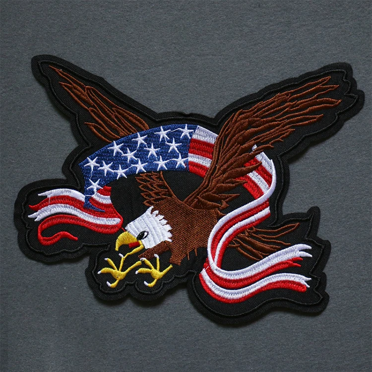 Eagle With USA Flag Patch Full patch iron custom Embroidery Logo Iron Patch