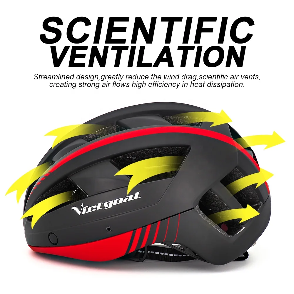 VICTGOAL Bike Helmet Led Flashlight MTB Cycling Helmet Sun Visor Goggles