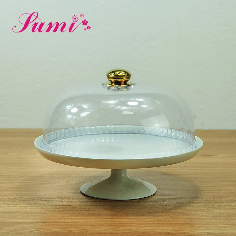 Hot sale custom tableware plate layer ceramic cake plate stand for wedding party