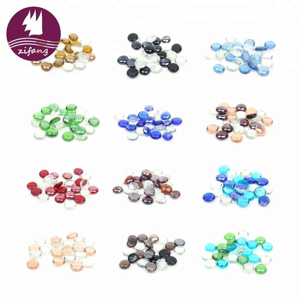 
Transparent colorful flat glass marble for DIY decor 