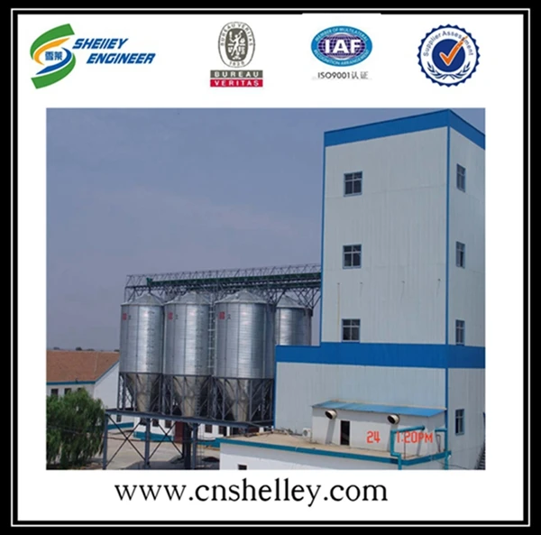 хоппер нижний привыкших хранения зерна силос