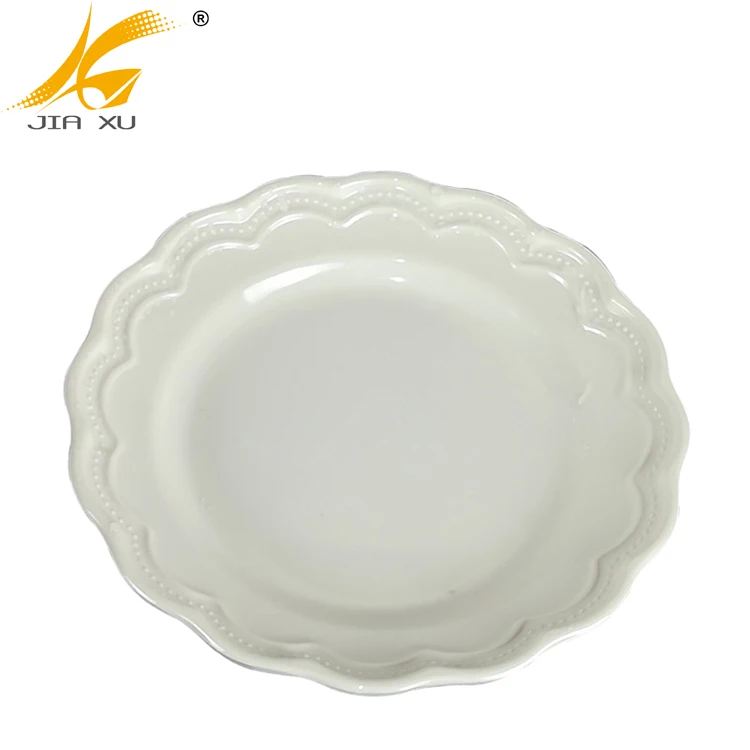 30% melamine flower shape white plate chinese wholesale melamine tableware