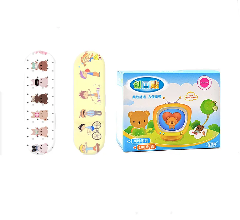 Factory sale breathable pe soft cute medical wound plaster band aid for kids