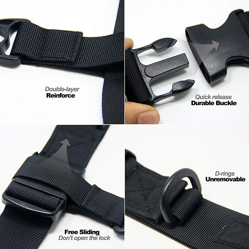 Waterproof Fighting Belt Wader Straps Fly Fishing Wading Belt D Ring and Hook Wader Belt Accessories