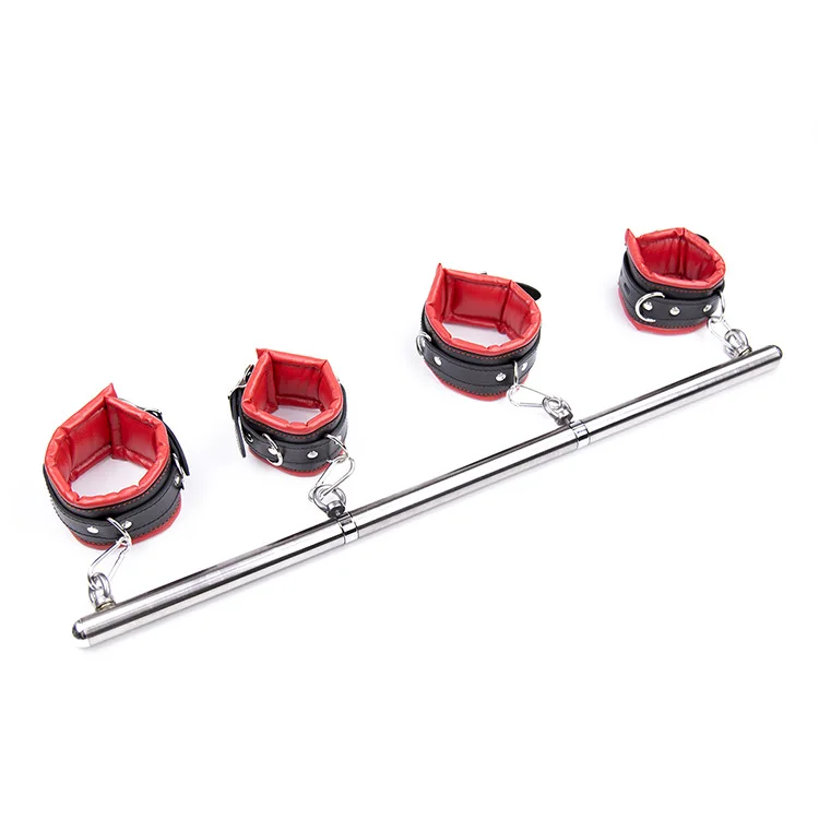 Stainless Steel Bondage Spreader Bar with Metal Hooks for Removable Bondage Cuffs bdsm Adult Game or Fetish