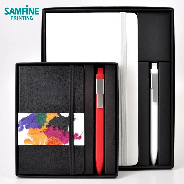 Custom business gift logo loose leaf 3 ring FSC paper notebook agenda journal jotter print on demand.