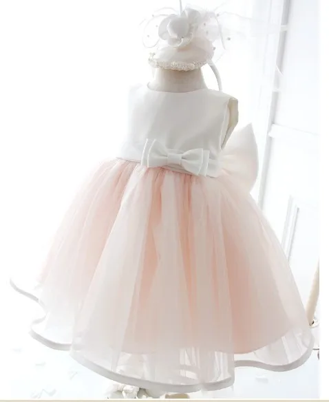WONDERLAND children clothes new model pink with blue children bridesmaid dress latest children