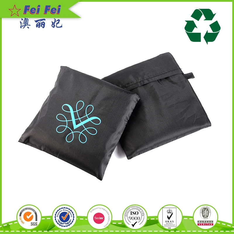 wholesale brand RPET nylon foldable recycle reusable shopping bag with logo