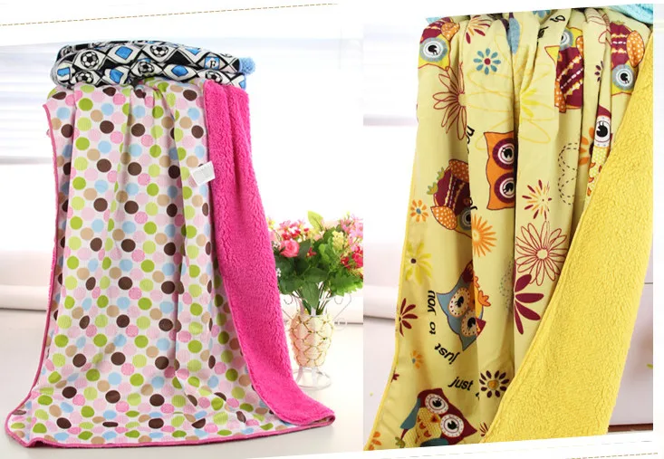 Amazon Best Selling Soft and Comfortable Cute Cartoon Print Flannel Baby Blanket