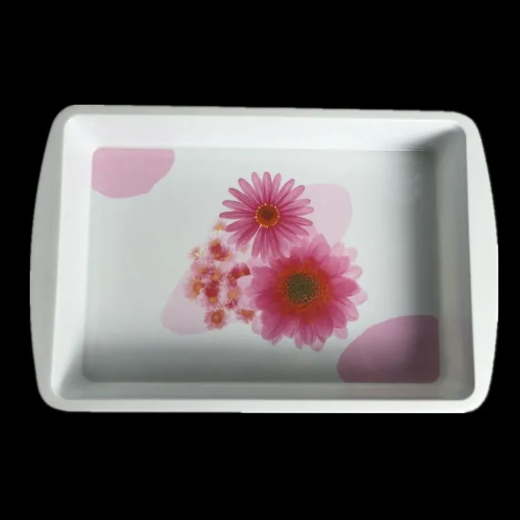 HY-A2 Cheap  Customized Logo Rectangle Melamine Coffee Serving Tray (Size 30.5*21.5cm)