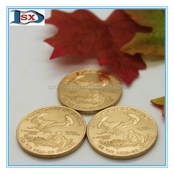 High quality replica American eagle tungsten gold Coin.999 100 mills fine gold clad bar made in China