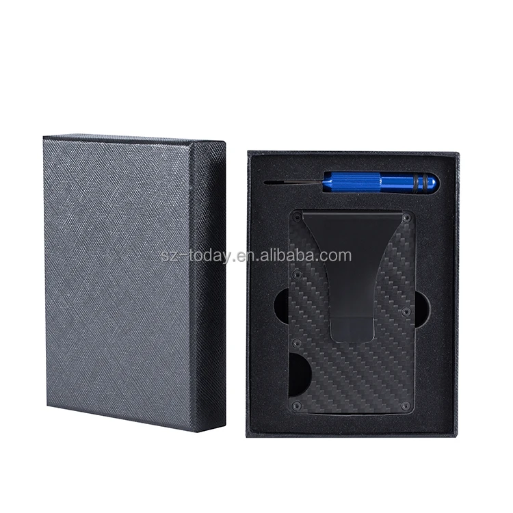 Кошелек из углеродного волокна с логотипом на заказ, чехлы для кредитных карт, минималистичный кошелек с зажимом для денег, держатель для карт, кошелек