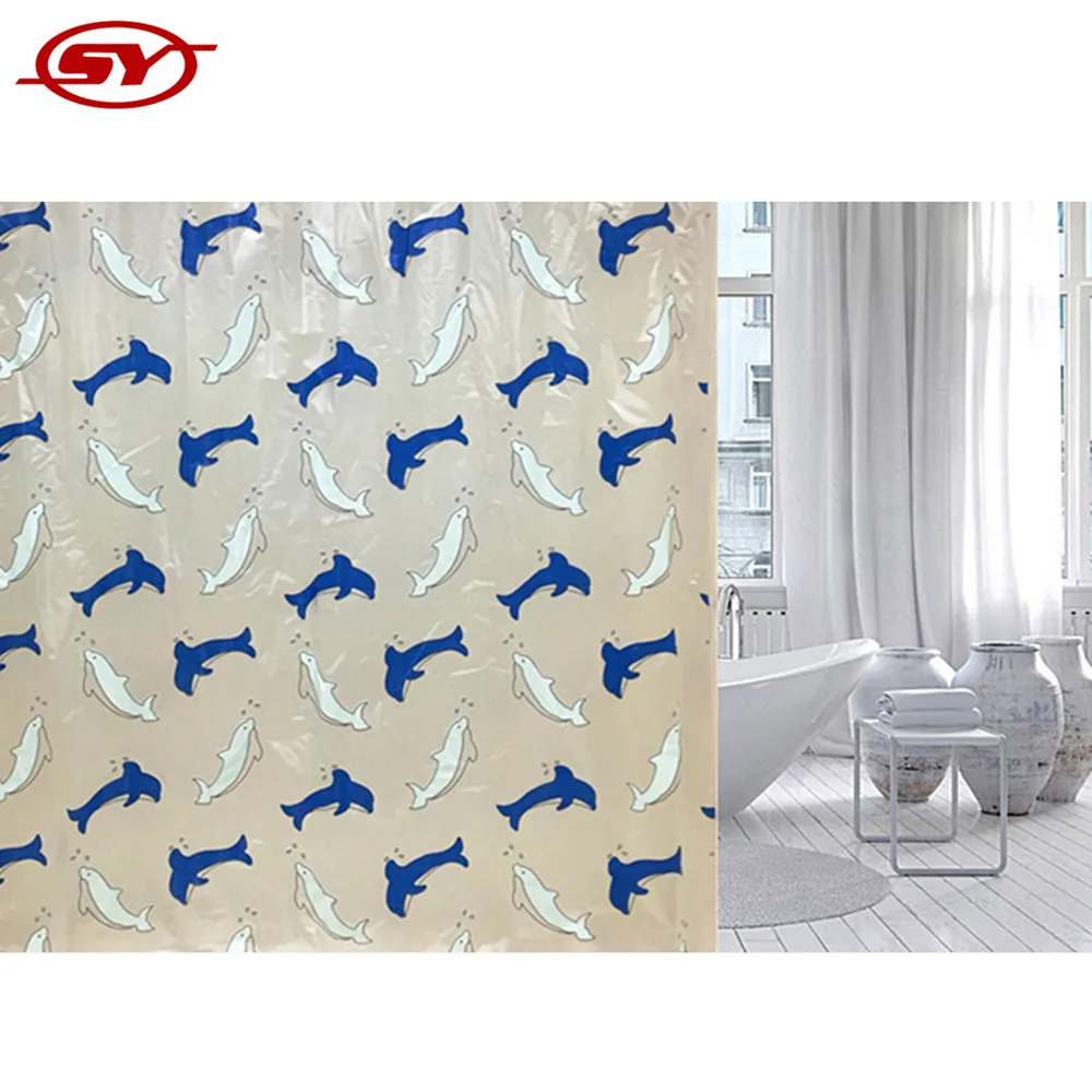 ocean style pvc shower curtain liner