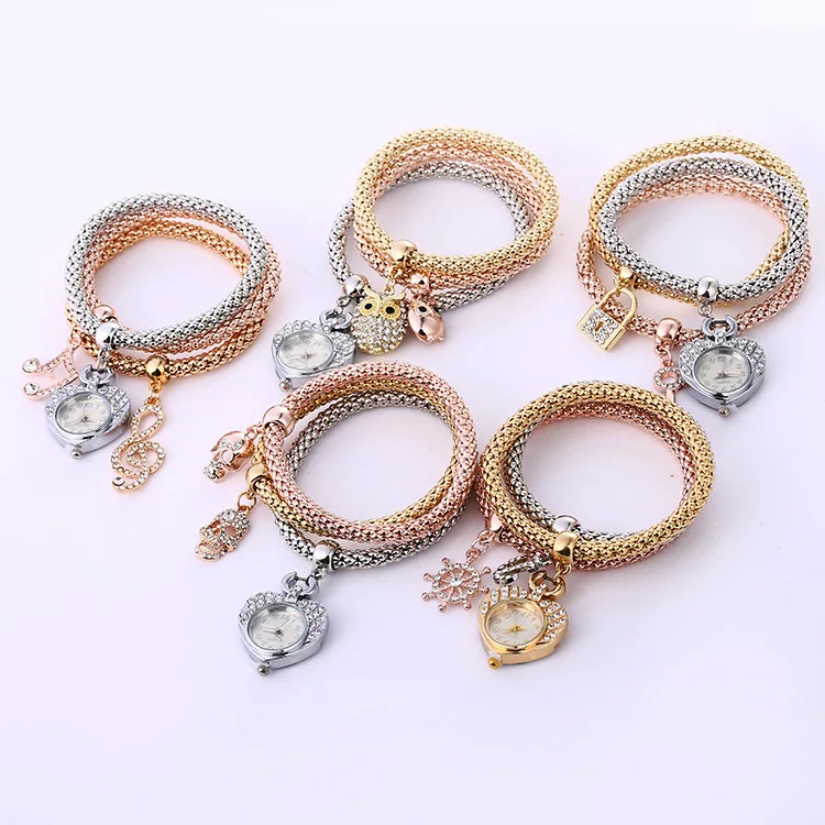 
2019 Fashion New Hot Ladies Alloy Bracelet Watch New Notes Owl Watches New Times Quartz Ladies Watch 