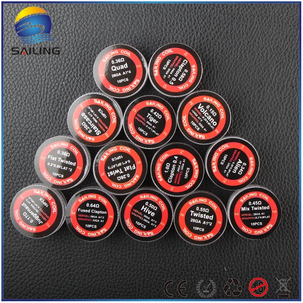 
2016 sailing the best coil for you clapton coil vaping with acrylic box vaper coil for vapor 