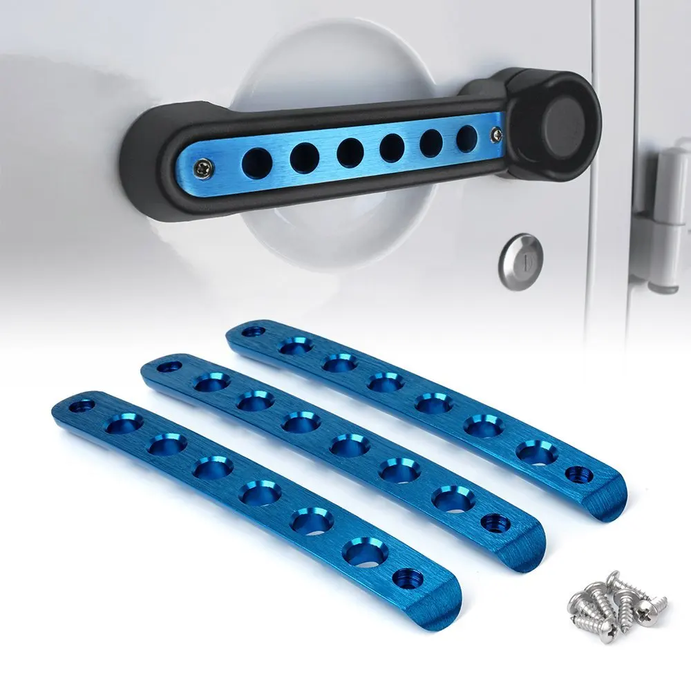Синяя Передняя и задняя дверь, автомобильная ручка захвата, вставка, накладка, автомобильные аксессуары 2007 - 2016 для Jeep Wrangler JK и неограниченные аксессуары