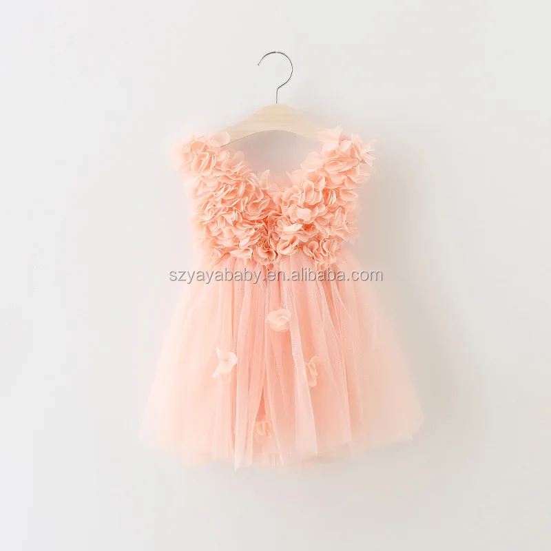 YY BD0839 wholesale pink ruffle beautiful baby dresses