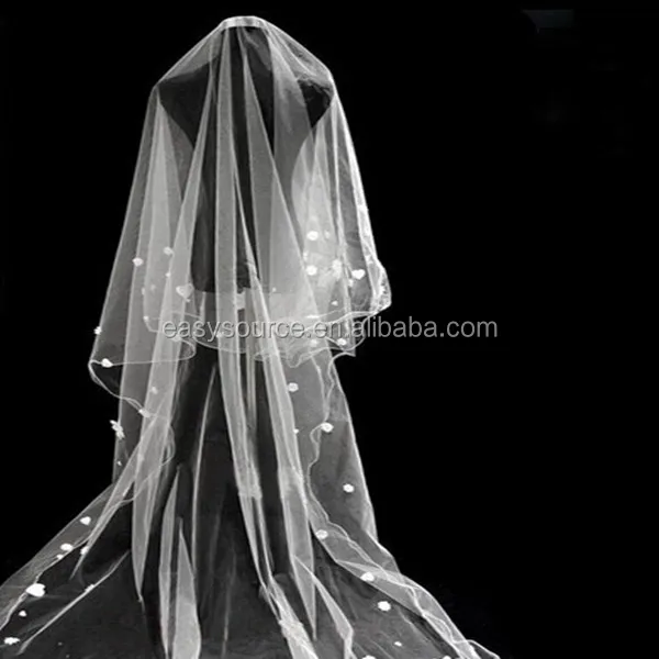 
new hot sale 3 meters tulle applique train lace cathedral white One-layer wedding bridal veils 